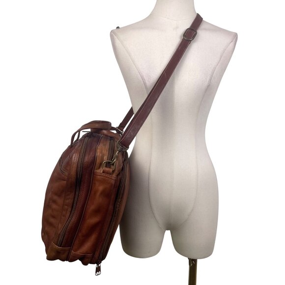 Heritage Men’s Brown Full Grain Leather With Strap & Handles Portfolio Bag - Picture 13 of 15